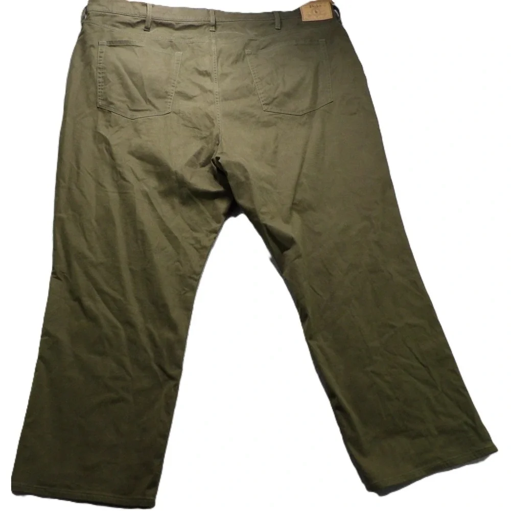 Polo Ralph Lauren Pants Men 50B Classic Fit Chino Olive Green Cotton Stretch Big